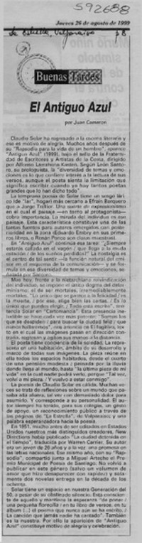 El Antiguo azul  [artículo] Juan Cameron