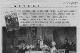 Skármeta, el showman literario  [artículo] Ximena Villanueva