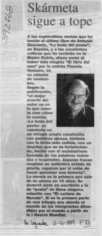 Skármeta sigue a tope  [artículo]