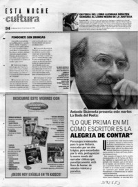Lo que prima en mi como escritor es la alegría de contar  [artículo] Carmen Gloria Muñoz