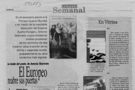 El europeo reabre sus puertas  [artículo] Roberto Amaro