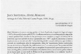 Hotel Marconi  [artículo] Jacqueline Cruz