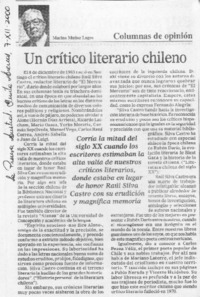 Un crítico literario chilenos