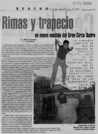 Rimas y trapecio en nuevo montaje del Gran Circo Teatro  [artículo] Marcela Fuentealba
