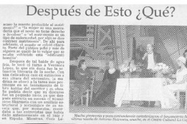 Después de esto ¿qué?