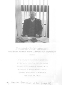 Bernardo Subercaseaux: "me interesa poner de relieve la importancia de las ideas"