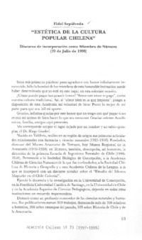 "Estética de la cultura popular chilena"