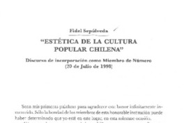 "Estética de la cultura popular chilena"