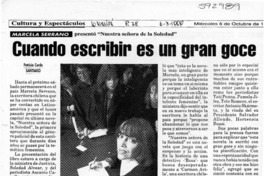 Cuando escribir es un gran goce  [artículo] Patricia Cerda