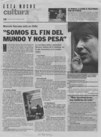 "Somos el fin del mundo y nos pesa"  [artículo] Alejandra Fiabane