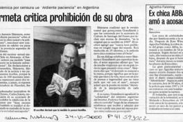 Skármeta critica prohibición de su obra  [artículo]