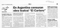 En Argentina censuran obra teatral "El cartero"  [artículo]