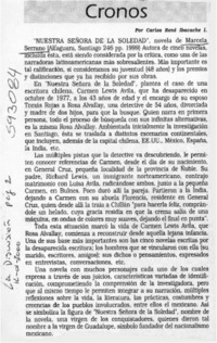 Nuestra señora de la soledad  [artículo] Carlos René Ibacache I.