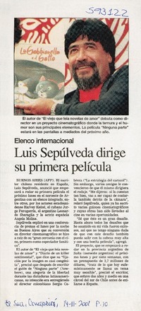Luis Sepúlveda dirige su primera película  [artículo]