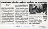 Una reflexión sobre los conflictos mundiales que se avecinan  [artículo] María Inés Ruz