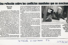 Una reflexión sobre los conflictos mundiales que se avecinan  [artículo] María Inés Ruz