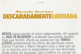 Marcela Serrano descaradamente liberada  [artículo] Loreto Novoa M.