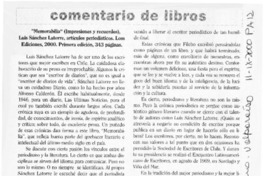 Memorabilia  [artículo] Antonio Rojas Gómez