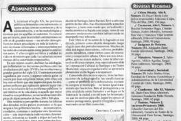 Innovación en la gestión local  [artículo] Cristóbal Camino M.