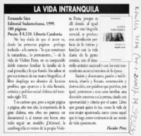 La vida intranquila  [artículo] Floridor Pérez