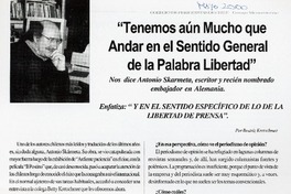 "Tenemos aún mucho sentido general de la palabra libertad"  [artículo] Beatriz Kretschmer