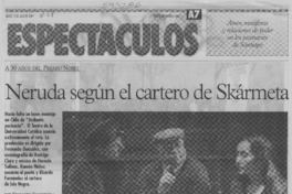 Neruda según el cartero de Skármeta  [artículo] Fernando Valenzuela Lagos