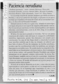 Paciencia nerudiana  [artículo] L. A. M.