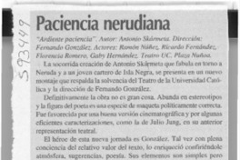Paciencia nerudiana  [artículo] L. A. M.