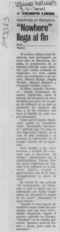 "Nowhere" llega al fin  [artículo]