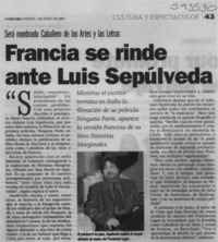 Francia se rinde ante Luis Sepúlveda  [artículo]