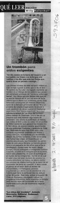 Un trombón para oídos exigentes  [artículo] Willy Haltenhoff
