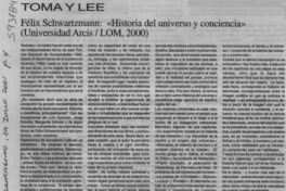 Félix Schwartzmann, "Historia del universo y conciencia"  [artículo] Juan Antonio Massone