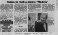 Skármeta recibió Premio "Médicis"  [artículo]