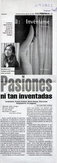 Pasiones ni tan inventadas  [artículo] Juan Pablo Jiménez