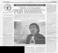 "Entré a la literatura por hambre"  [artículo] Patricio Riveros Olavarría