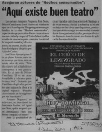 "Aquí existe buen teatro"  [artículo]