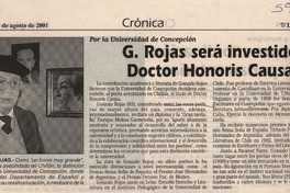 G. Rojas será investido Doctor Honoris Causa  [artículo]