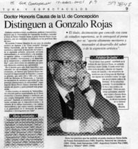 Distinguen a Gonzalo Rojas  [artículo]