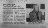 En el Barrio Universitario distinguirán a Gonzalo Rojas  [artículo]