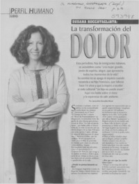 La transformación del dolor  [artículo] Jacqueline González Meyer