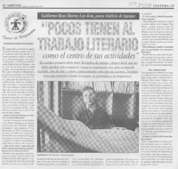 "Pocos tienen al trabajo literario como el centro de sus actividades"  [artículo] Patricio Riveros Olavarría