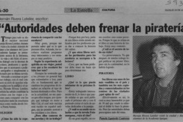 "Autoridades deben frenar la piratería"  [artículo] Pamela Izquierdo Contreras