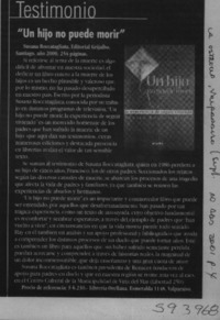 "Un hijo no puede morir"  [artículo]