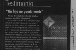 "Un hijo no puede morir"  [artículo]