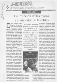 La irrupción de las masas y el malestar de las élites  [artículo] Luis Alberto Maira