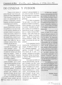 De cenizas y de fuego  [artículo] Modesto Parera