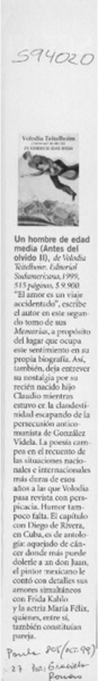 Un hombre de edad media  [artículo] Graciela Romero