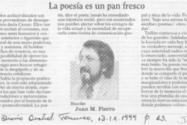 La poesía es un pan fresco  [artículo] Juan M. Fierro