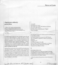 Arquitectura cultural y poesía lárica  [artículo] Jorge Lobos