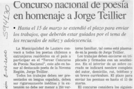 Concurso nacional de poesía en homenaje a Jorge Teillier  [artículo]